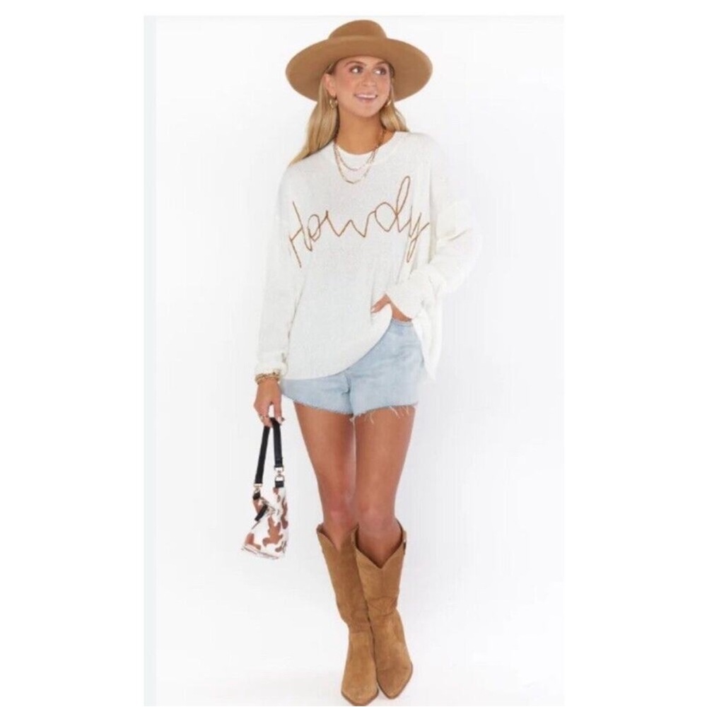 Show Me Your Mumu Woodsy Sweater in Cognac Howdy Knit size Medium